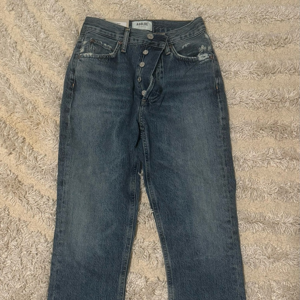 AGOLDE Riley High Rise Straight Crop in Frequency NWT